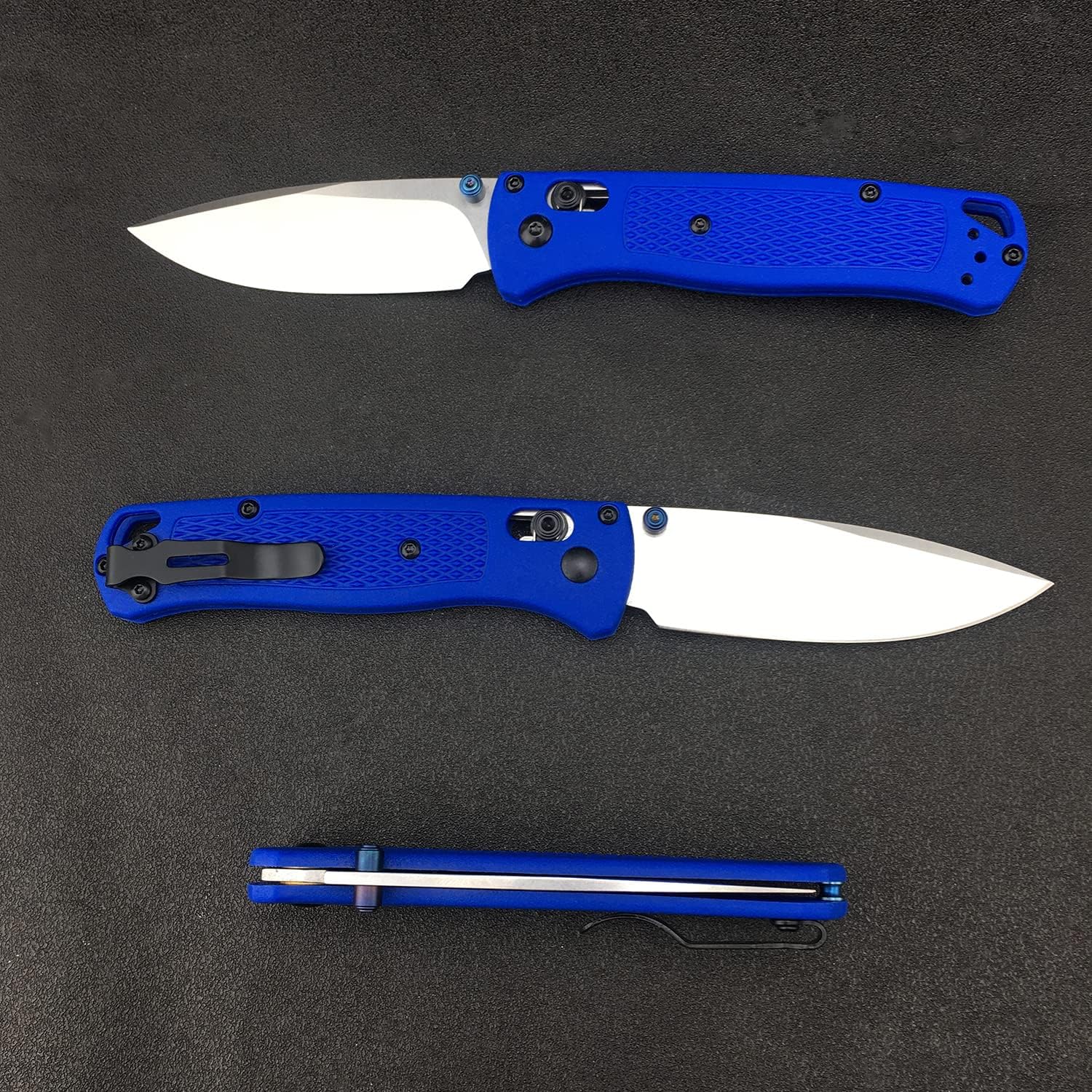 BM 535 Blue Folding Knife – 8Cr13MoV Steel Blade, GRN Handle, Manual Thumb-Open Design with Smooth Bearing Lock, Compact EDC Pocket Knife