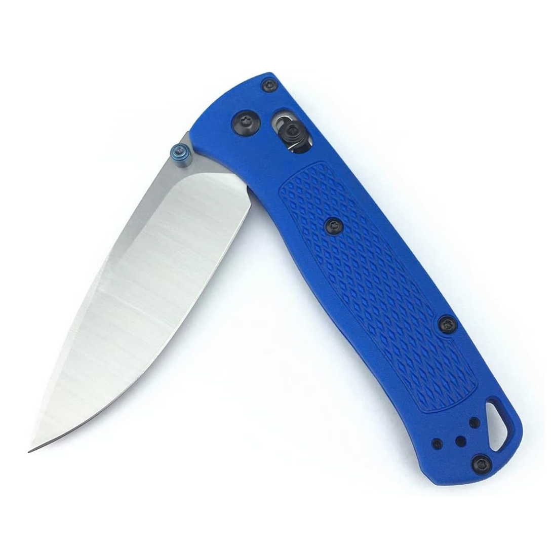 BM 535 Blue Folding Knife – 8Cr13MoV Steel Blade, GRN Handle, Manual Thumb-Open Design with Smooth Bearing Lock, Compact EDC Pocket Knife
