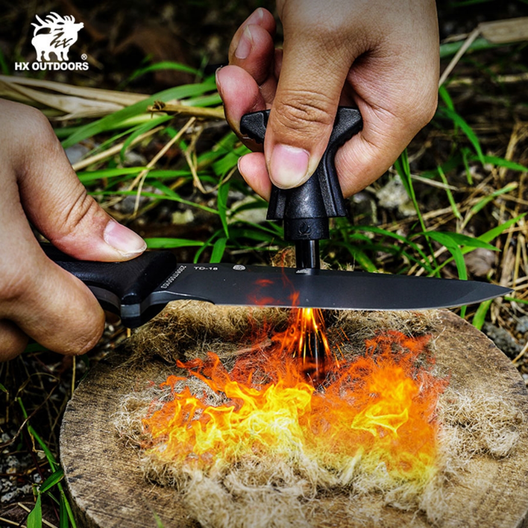 Outdoor Tactical Knife Wilderness Survival Knife Adventure Knife Prey Handling Knife Locke DC53 Steel High Hardness Straight Knife Carry Convenient Knife Multi-Purpose Knife Camping Knife