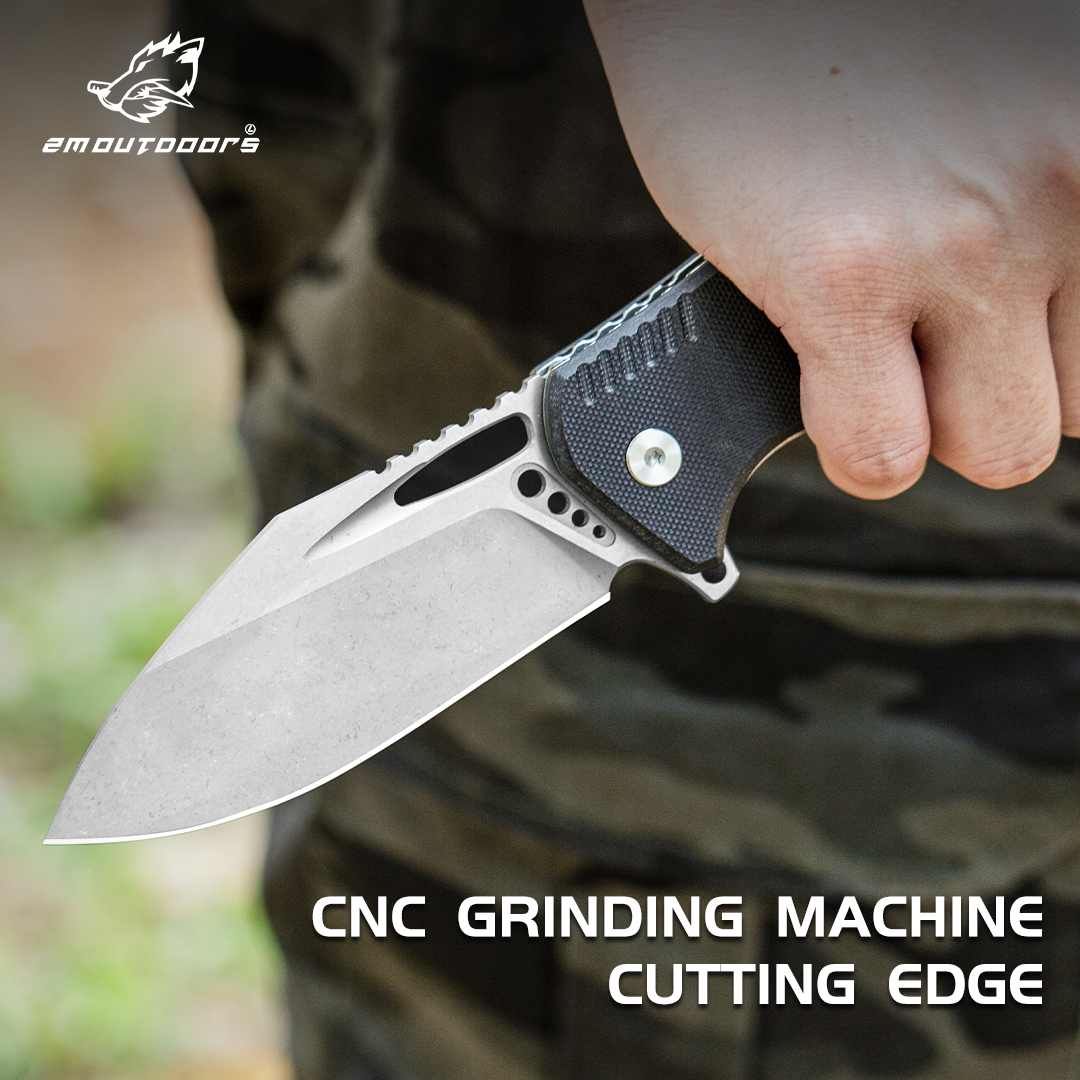 1pc, one-handed quick opening folding knife, outdoor folding knife, outdoor camping knife, D2 steel blade, G10 fiberglass non-slip handle, can be used for mountaineering, hiking, wilderness survival, camping and other outdoor activities, gifts