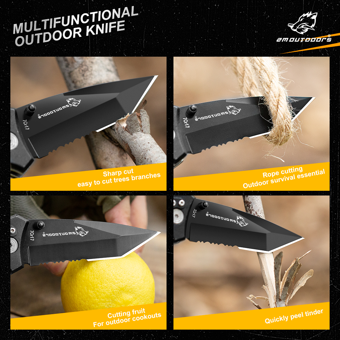 Folding knife, EDC tool, 7CR17MOV high hardness blade, can be used for fishing, camping, outdoor adventure and other activities, gifts for men and women