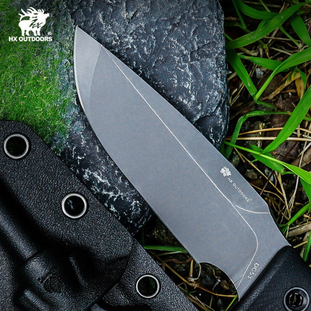 Outdoor Tactical Knife Wilderness Survival Knife Adventure Knife Prey Handling Knife Locke DC53 Steel High Hardness Straight Knife Carry Convenient Knife Multi-Purpose Knife Camping Knife