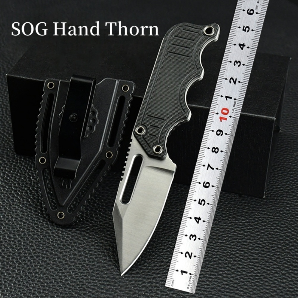 SOG Self-Defense Knife, Necklace Knife, Claw Knife, Portable Mini Self-Defense Knife with K-Sheath, Hunting Knife, Full Keel Survival Straight Knife, Created for Wilderness Adventure