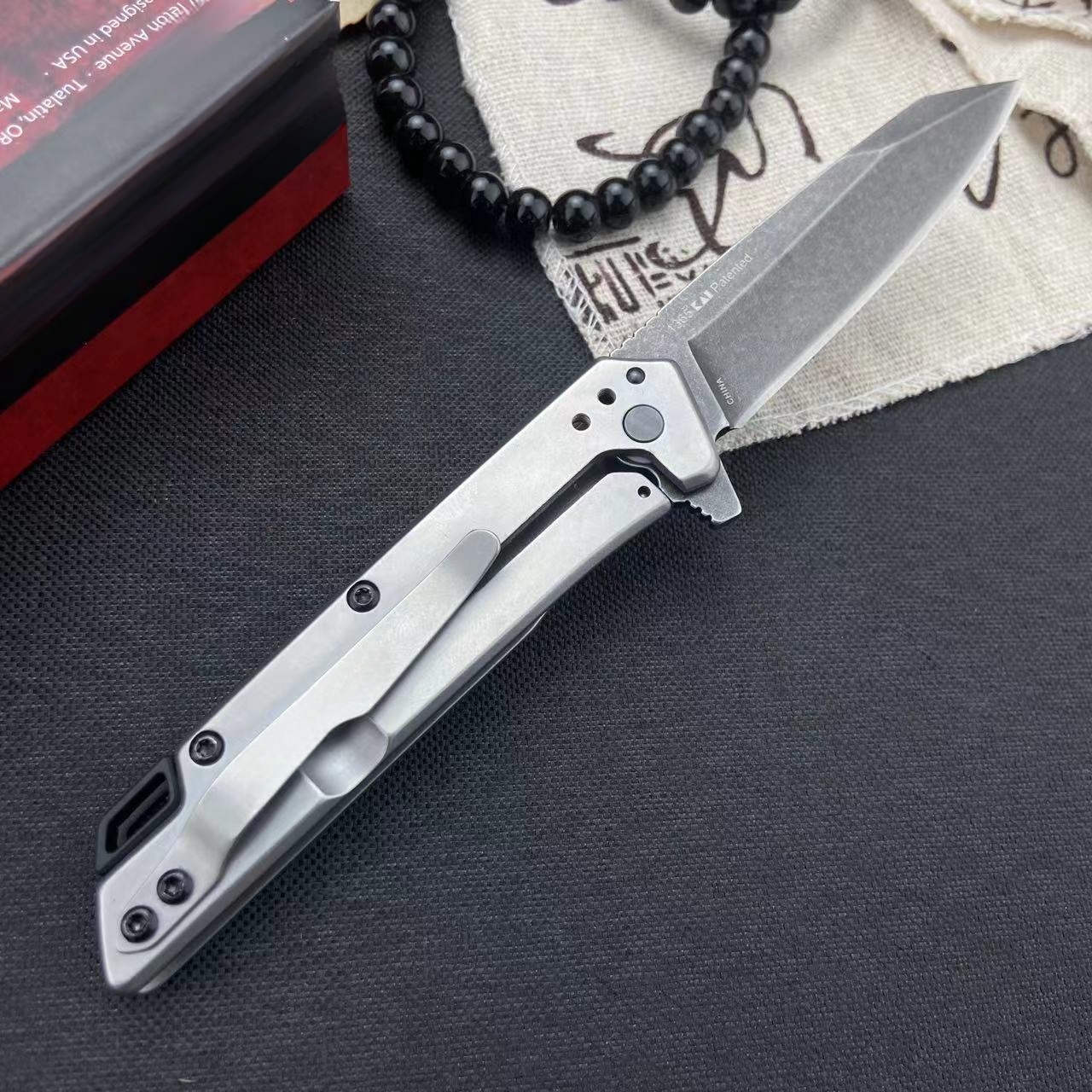 Folding Knife, Multi-purpose Knife, Convenient Pocket Knife, EDC Multi-purpose Tool Knife, 1365 Series Model, Convenient Pocket Knife, Black Stone Washing Process, CNC Fine Grinding Blade, Aluminum Alloy Handle, High Quality