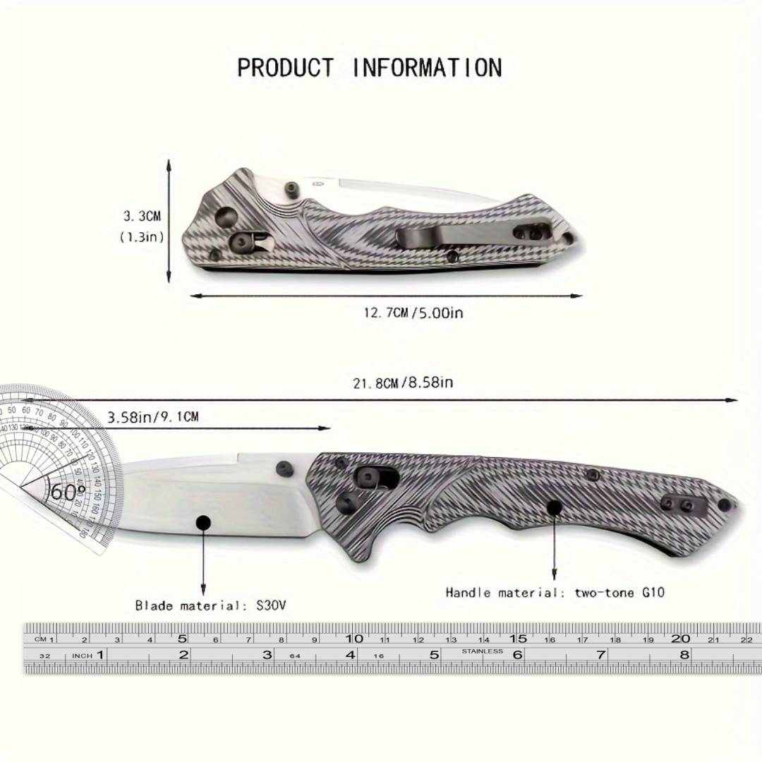 BM1401 Folding Knife – S30V Blade with G10 Handle, Ergonomic Outdoor EDC Knife for Camping, Hiking & Everyday Reliability