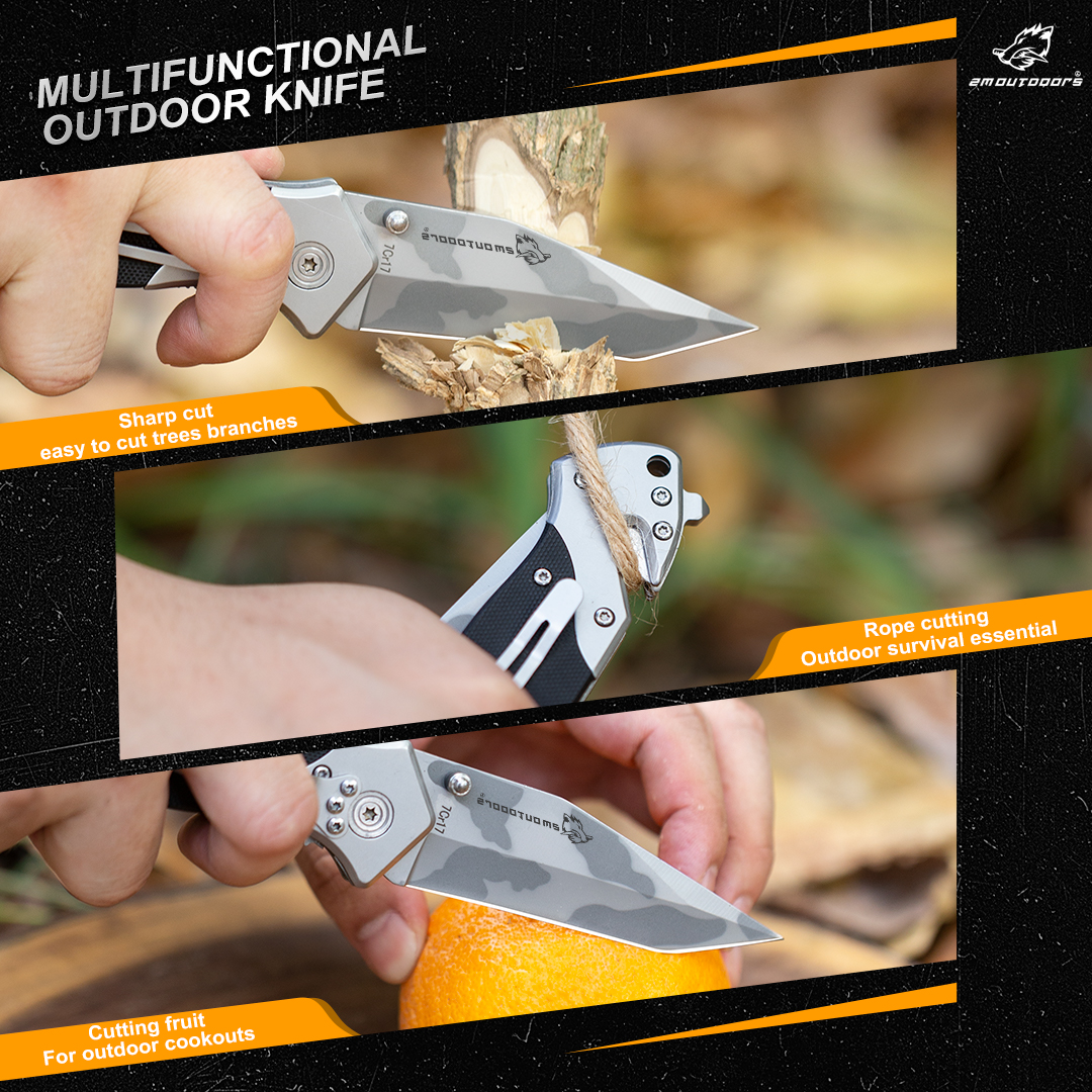 1PC, Folding Knife, Pocket Knife, Fruit Knife Just Side Lock, 7cr17mov Top Blade, G10 Fibreglass Handle, EDC Pocket Knife For Fishing, Hiking, Survival, Gifts For Men And Women