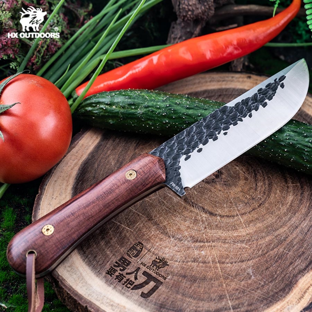 Outdoor Camping Knife Prey Handling Knife Outdoor Cleaver Wilderness Survival Knife Self-Defense Knife High Hardness Stainless Steel Knife Tactical Straight Knife