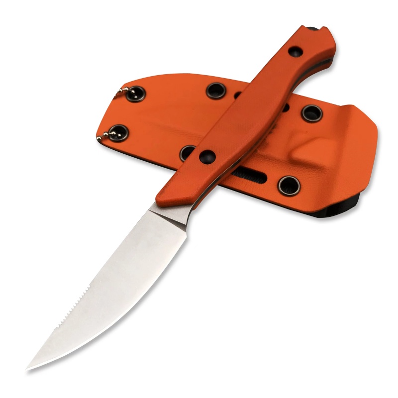 Outdoor Fixed Blade Straight Knife, RV Kitchen Knife, CNC Fine Grinding, 8Cr13Mov Cutting Edge, BM15700 Model, Tactical Straight Knife with Kydex Sheath – Built for Extreme Environments