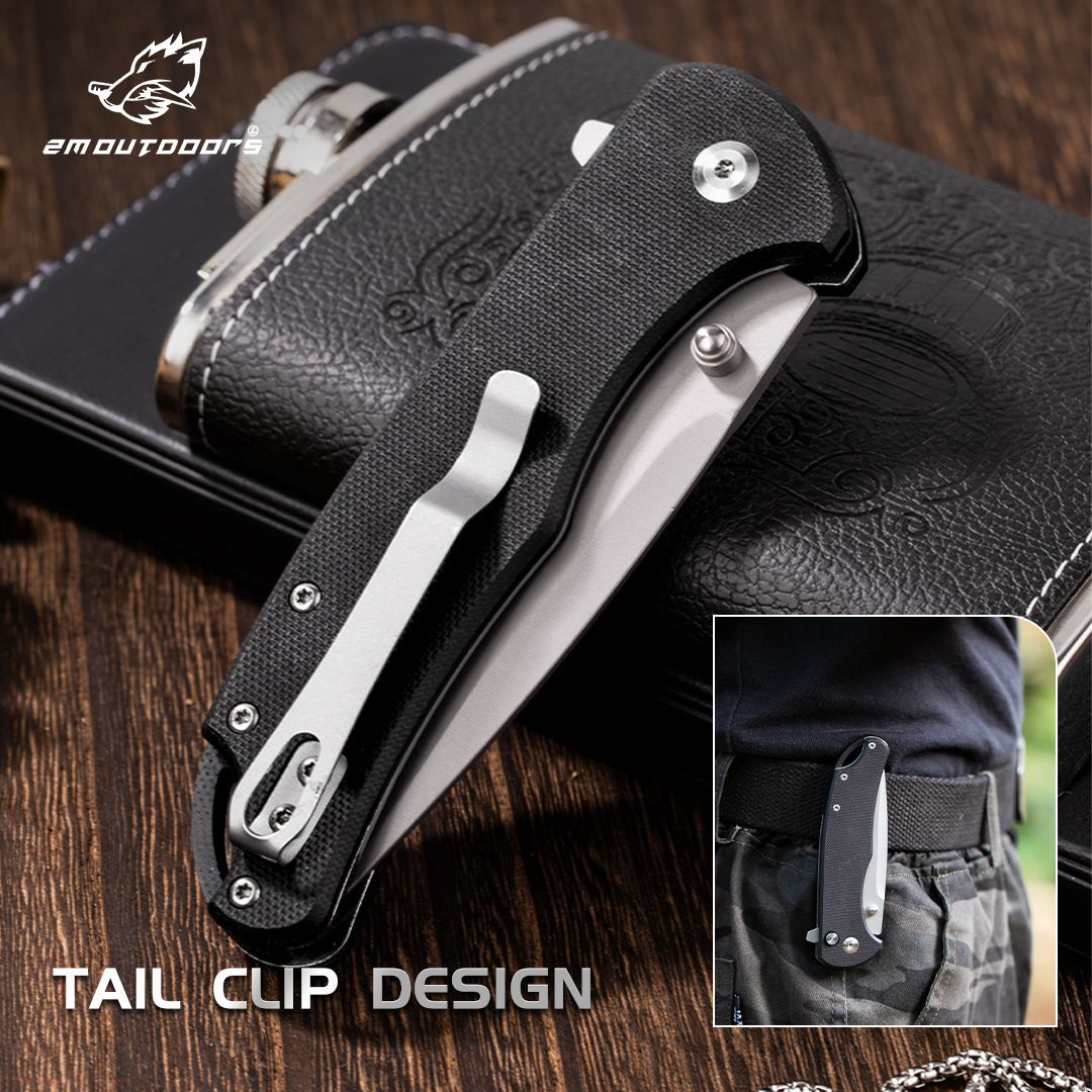 1PC Folding Knife, Outdoor Pocket Knife, 7cr15mov Steel, G10 Handle, CNC Fine Grinding Process, Bearing Lock, High Quality-for Fishing, Hiking, Survival, Gifts For Men And Women