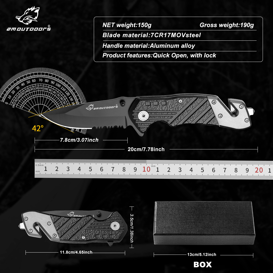 Outdoor folding knives,Folding knife, EDC tool, 7CR17MOV high hardness blade, can be used for fishing, camping, outdoor adventure and other activities, gifts for men and women