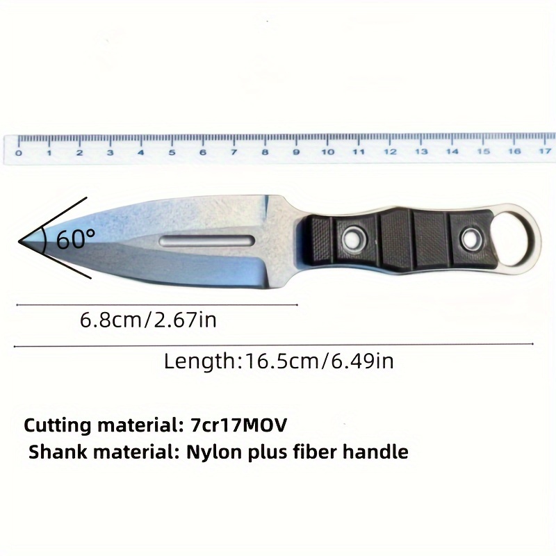 Wilderness Survival Straight Knife with Knife Sleeve, EDC Portable Knife, Super Sharp Camping Knife, Stainless Steel Fixed Blade Survival Bush Knife