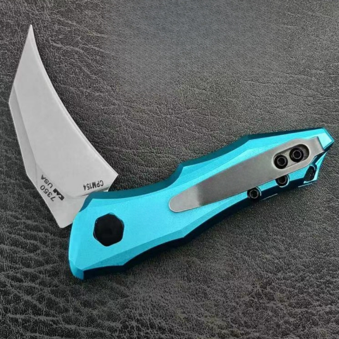 Kaxiu 7350 Folding Knife – Aviation-Aluminum Handle with D2 Blade, Compact Outdoor Knife for Camping, Picnics & Everyday Gear