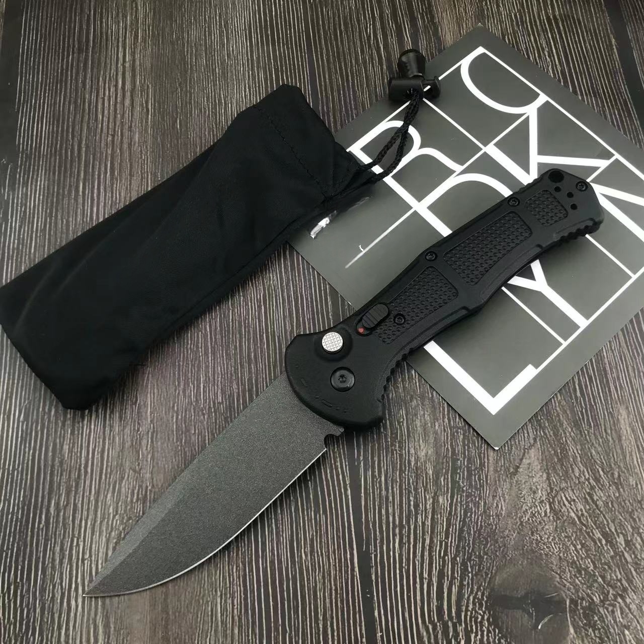 BM9070 Folding Knife – D2 Blade with Textured Nylon-Fiber Handle, Smooth One-Hand Operation, Ideal for Camping, Hiking & Everyday Carry