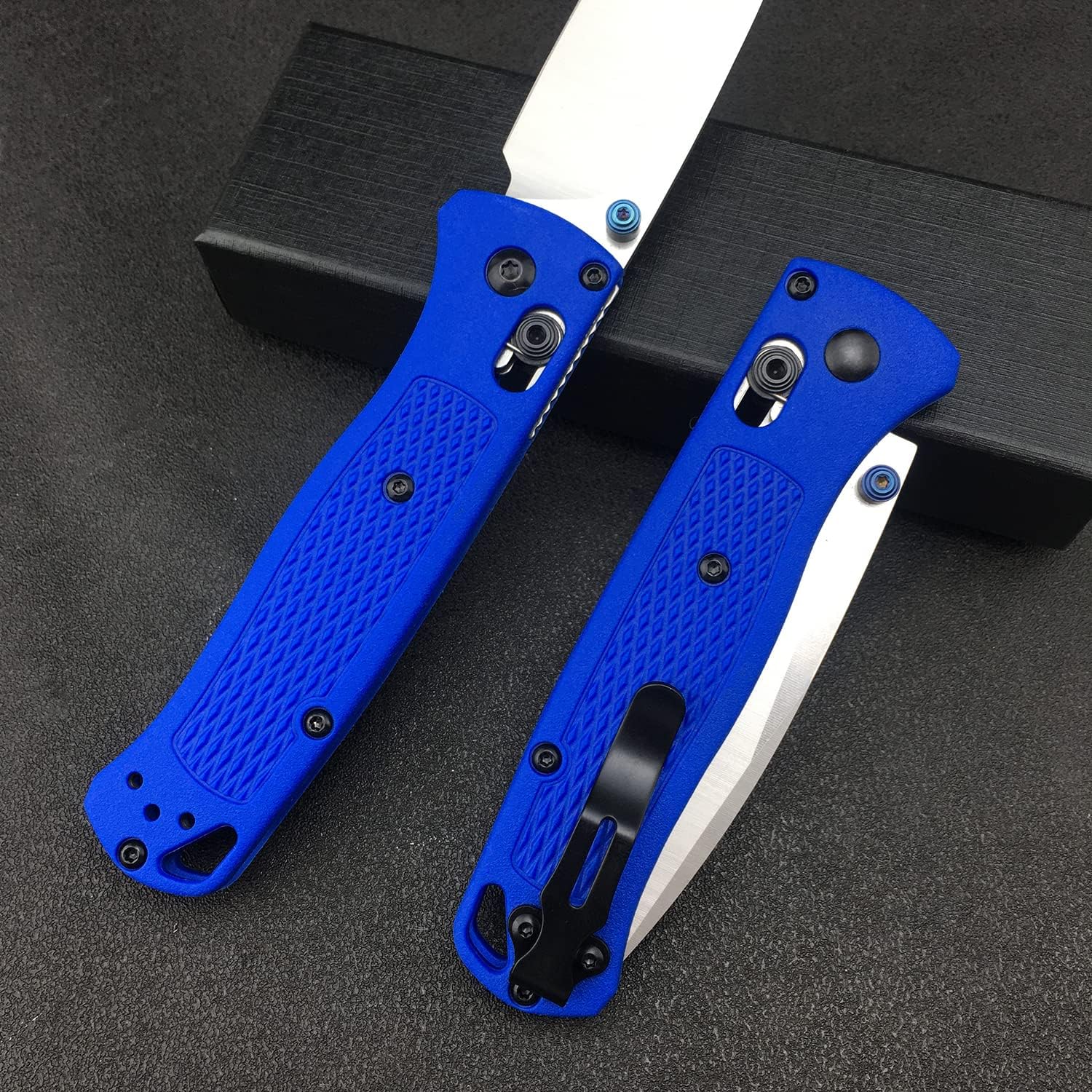BM 535 Blue Folding Knife – 8Cr13MoV Steel Blade, GRN Handle, Manual Thumb-Open Design with Smooth Bearing Lock, Compact EDC Pocket Knife
