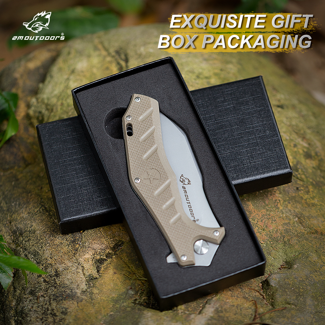 Folding Knife, Pocket Knife, EDC Multi-function Outdoor Tool Knife, D2 Special Steel, G10 Non-slip Handle, For Fishing, Hiking, Survival, Gifts For Men And Women