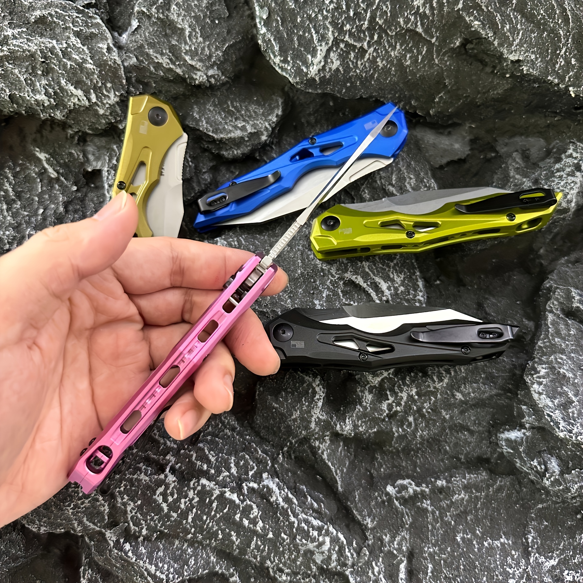 Kershaw Kaxiu 7650 Outdoor Folding Knife Portable CPM-154 Sanding Folding Knife, Aviation Aluminum Handle Survival Knife