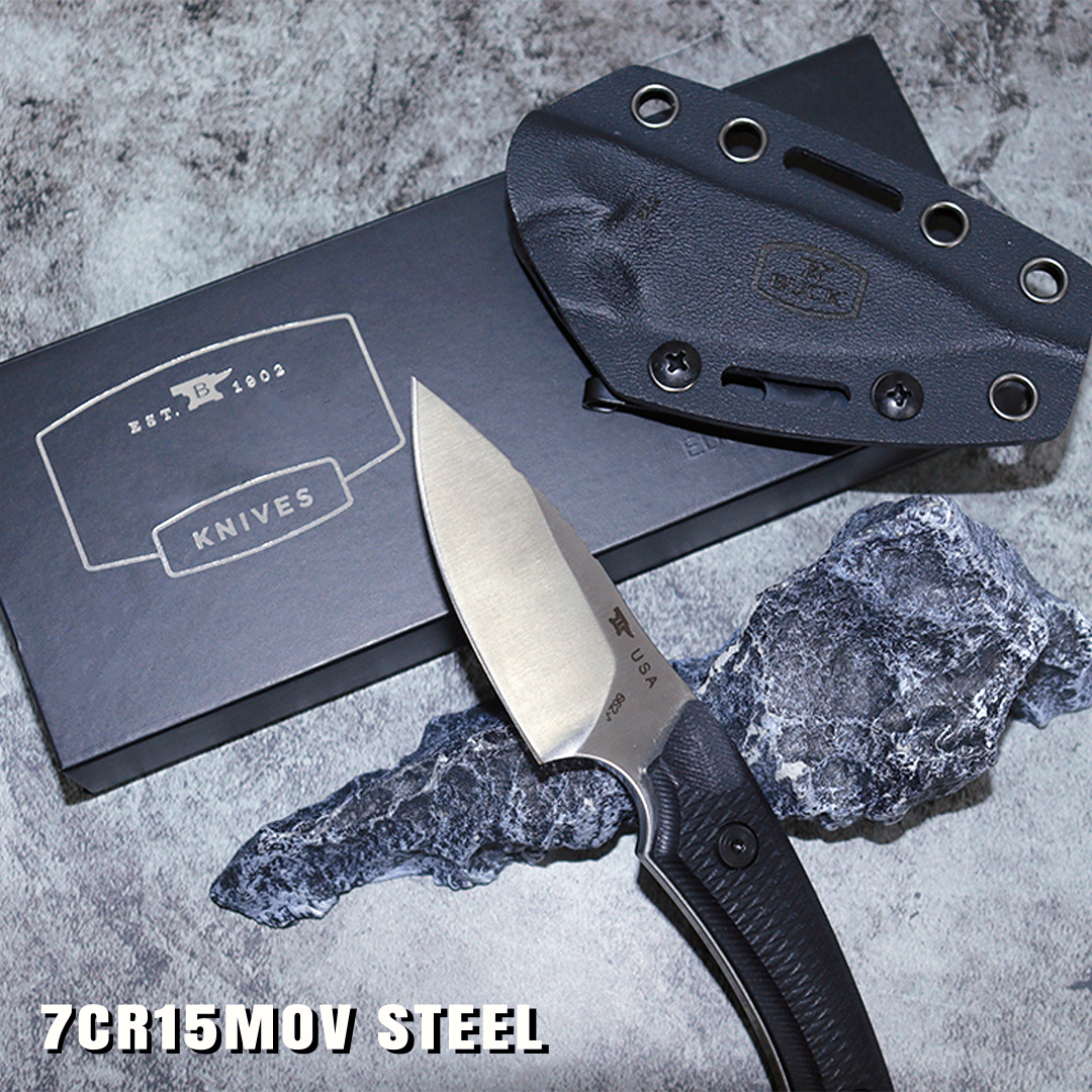 Outdoor Fixed Blade Knife – 7Cr15MoV Steel with G10 Handle, Full-Tang Design and Sheath, Multi-Purpose Camping & Everyday Utility Knife