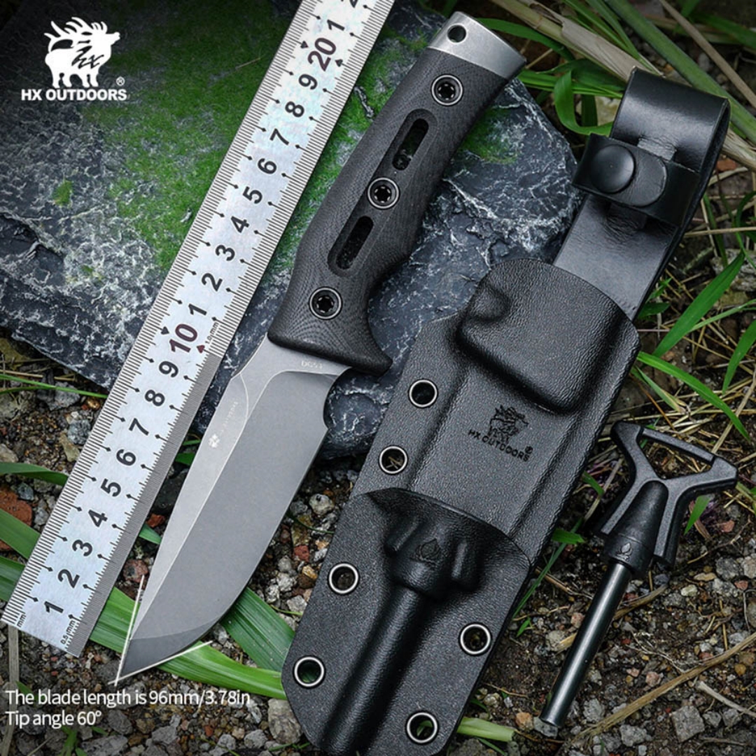 Outdoor Tactical Knife Wilderness Survival Knife Adventure Knife Prey Handling Knife Locke DC53 Steel High Hardness Straight Knife Carry Convenient Knife Multi-Purpose Knife Camping Knife