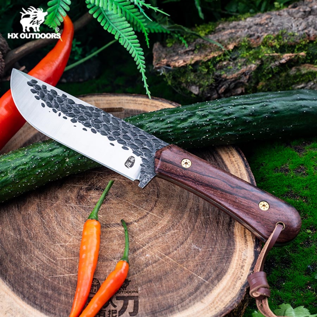 Outdoor Camping Knife Prey Handling Knife Outdoor Cleaver Wilderness Survival Knife Self-Defense Knife High Hardness Stainless Steel Knife Tactical Straight Knife