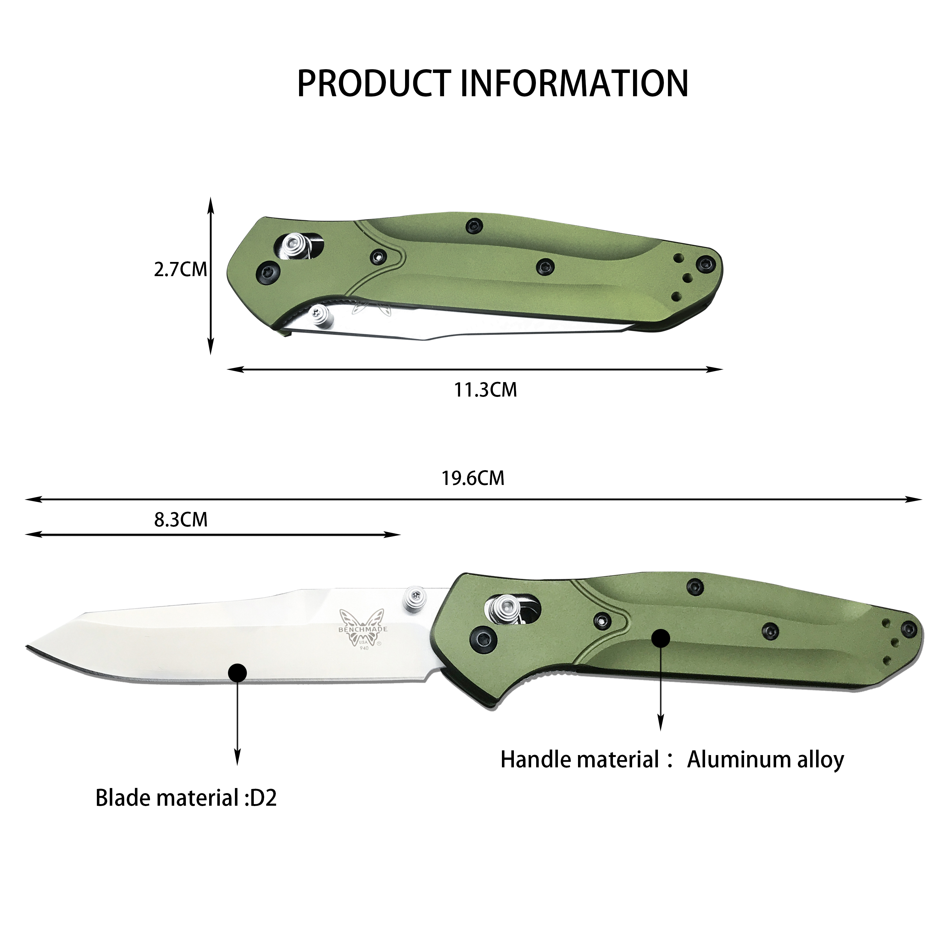 BM 940 Folding Knife – Aluminum Alloy Handle with Bearing Lock, CNC Laser-Precision Crafting, Reliable Everyday Carry Knife