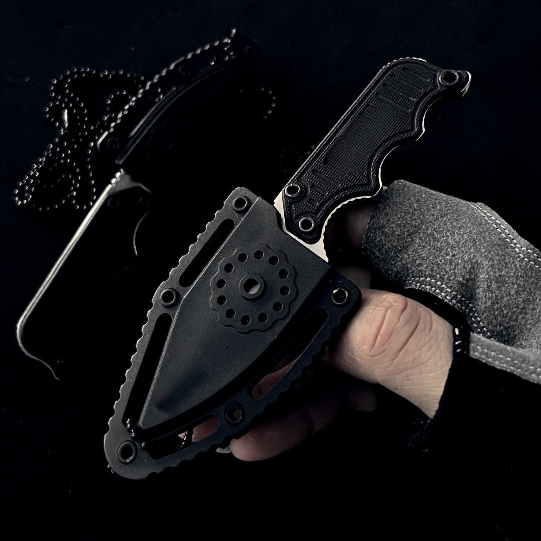 SOG Self-Defense Knife, Necklace Knife, Claw Knife, Portable Mini Self-Defense Knife with K-Sheath, Hunting Knife, Full Keel Survival Straight Knife, Created for Wilderness Adventure