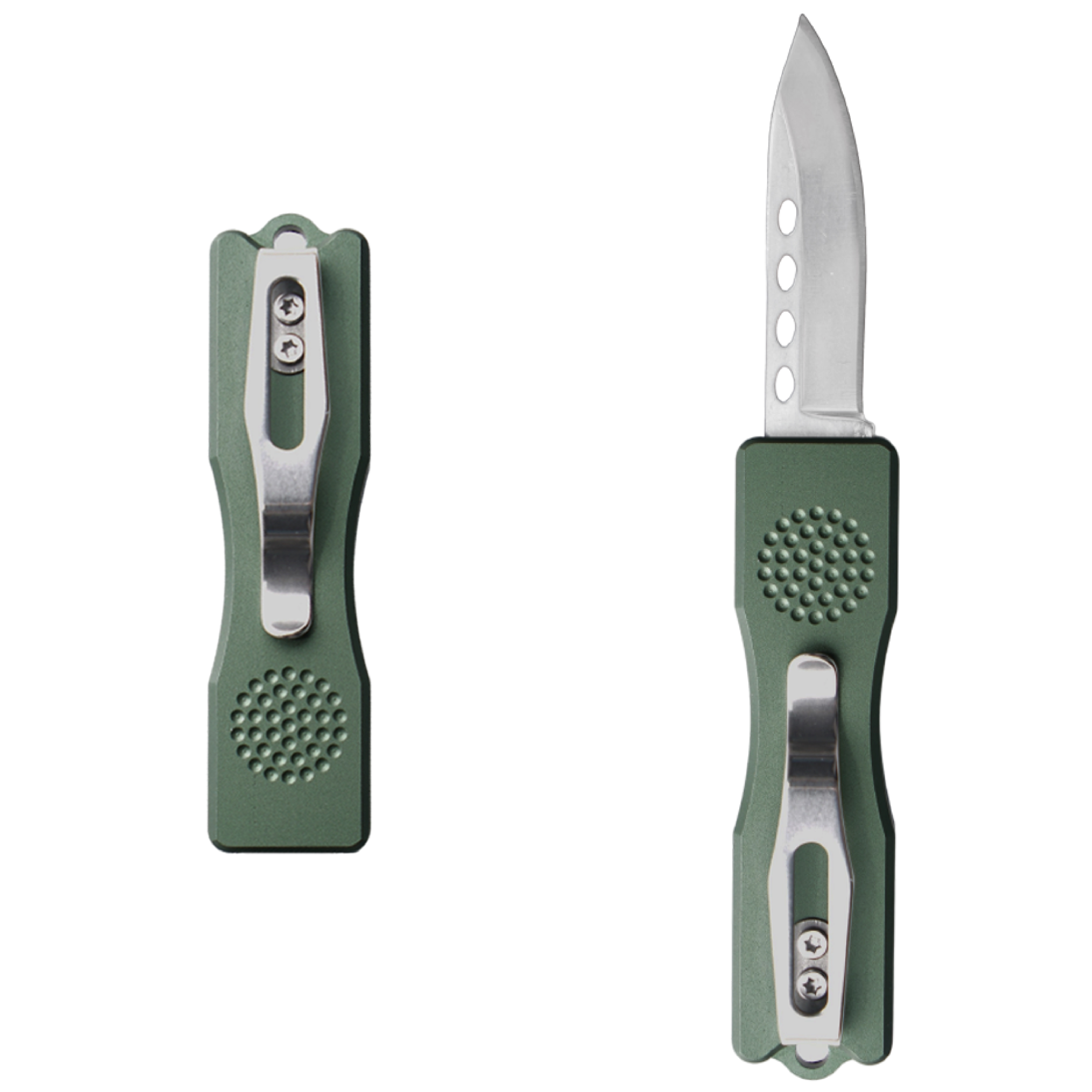 Aluminum alloy handle straight jump telescopic knife, multi-functional life-saving equipment knife, self-defense essential, EDC tool, suitable for camping, survival, hunting