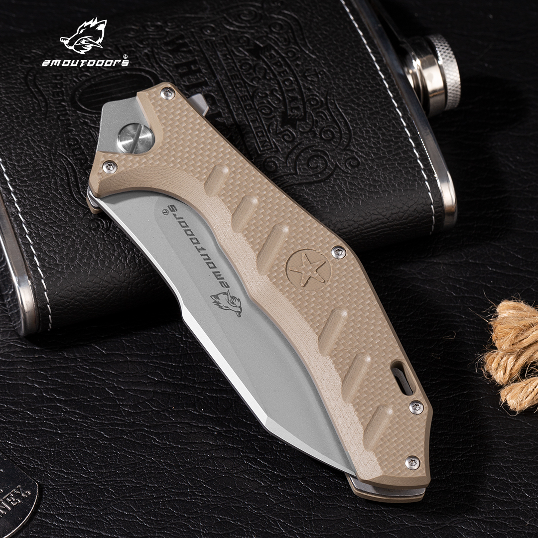 Folding Knife, Pocket Knife, EDC Multi-function Outdoor Tool Knife, D2 Special Steel, G10 Non-slip Handle, For Fishing, Hiking, Survival, Gifts For Men And Women