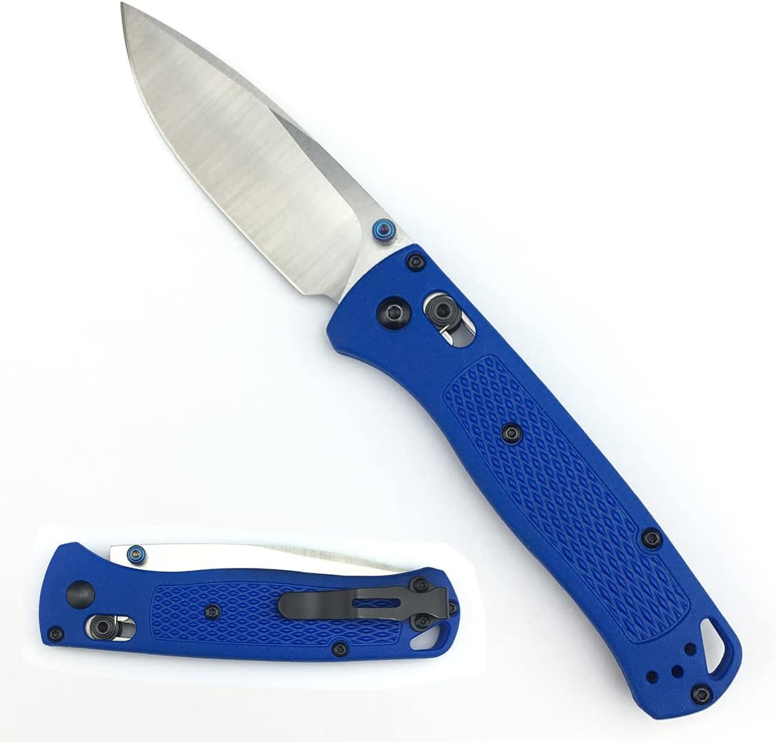 BM 535 Blue Folding Knife – 8Cr13MoV Steel Blade, GRN Handle, Manual Thumb-Open Design with Smooth Bearing Lock, Compact EDC Pocket Knife