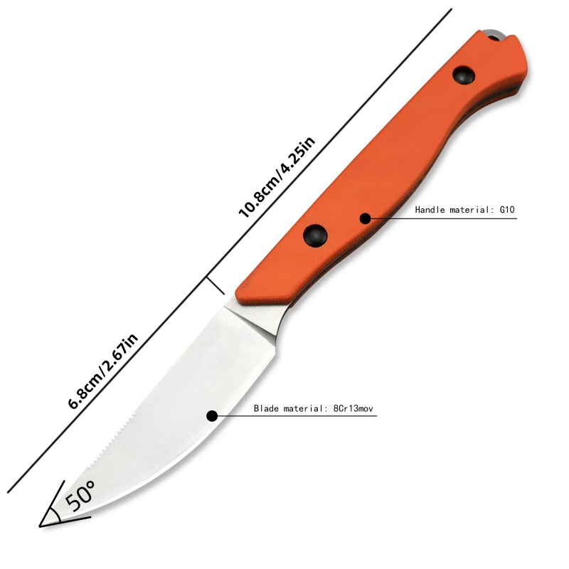 Outdoor Fixed Blade Straight Knife, RV Kitchen Knife, CNC Fine Grinding, 8Cr13Mov Cutting Edge, BM15700 Model, Tactical Straight Knife with Kydex Sheath – Built for Extreme Environments