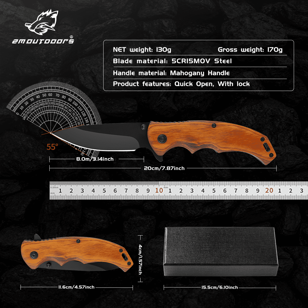 Outdoor Folding Knife Outdoor Convenient Knife High Hardness Stainless Steel Knife Outdoor Camping Knife, Convenient Fruit Knife, which can be used for outdoor activities such as mountaineering, hiking, wilderness survival, camping, etc