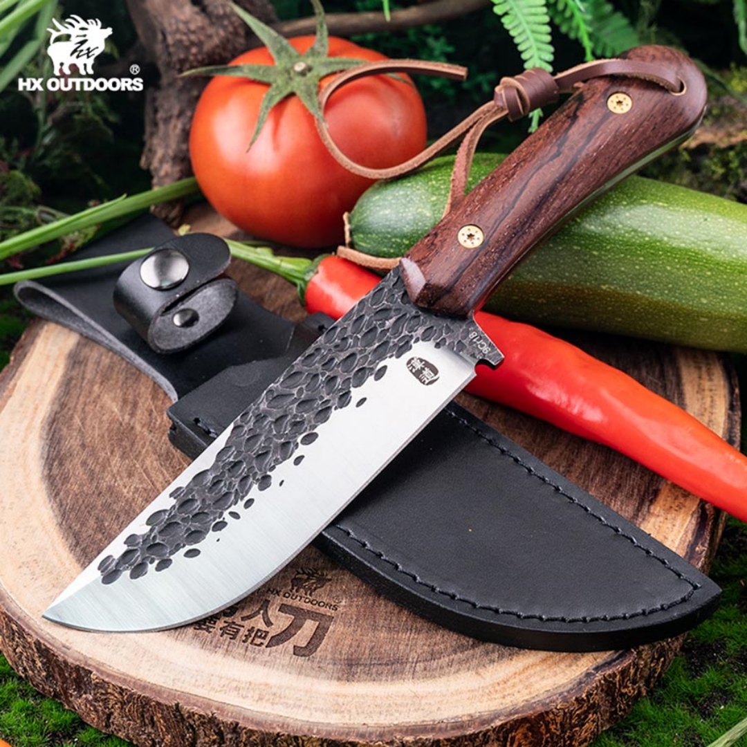 Outdoor Camping Knife Prey Handling Knife Outdoor Cleaver Wilderness Survival Knife Self-Defense Knife High Hardness Stainless Steel Knife Tactical Straight Knife