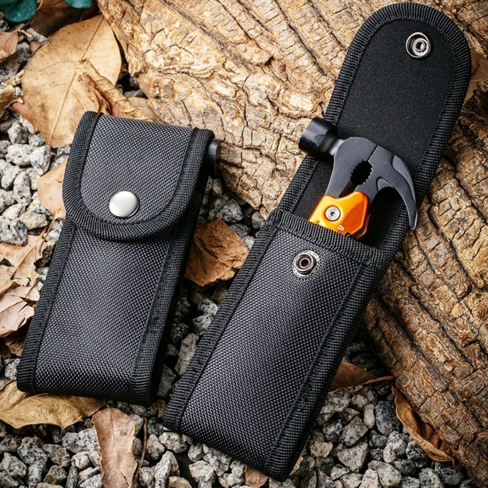 Stainless steel hammer for outdoor camping, multi-function claw hammer with lock, woodworking vehicle safety folding hammer, small escape hammer for broken windows, pliers for home outdoor emergency tools