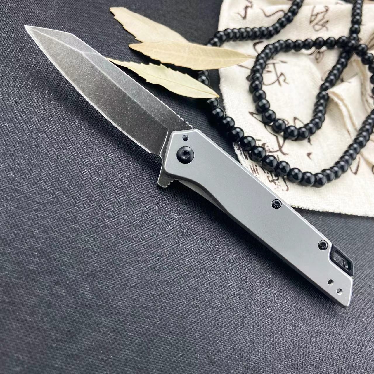 Folding Knife, Multi-purpose Knife, Convenient Pocket Knife, EDC Multi-purpose Tool Knife, 1365 Series Model, Convenient Pocket Knife, Black Stone Washing Process, CNC Fine Grinding Blade, Aluminum Alloy Handle, High Quality