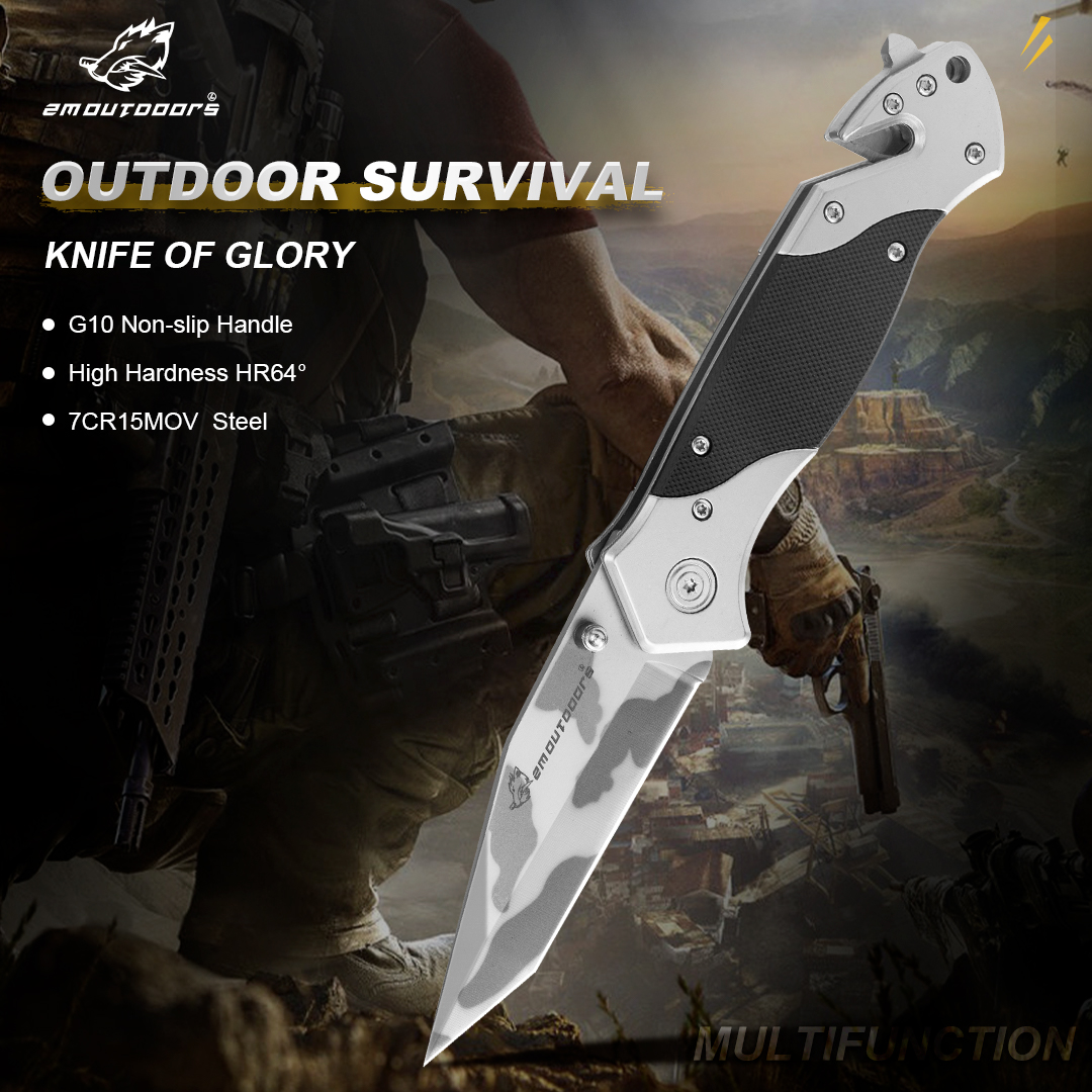 1PC, Folding Knife, Pocket Knife, Fruit Knife Just Side Lock, 7cr17mov Top Blade, G10 Fibreglass Handle, EDC Pocket Knife For Fishing, Hiking, Survival, Gifts For Men And Women