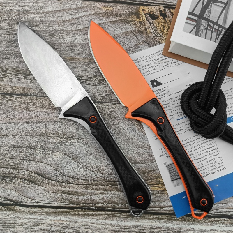 BM15201 model, full keel hunting knife with sheath, D2 steel nylon glass handle survival knife - suitable for wild survival and hunting, equipped with Kydex scabbard, city survival daily carry straight knife