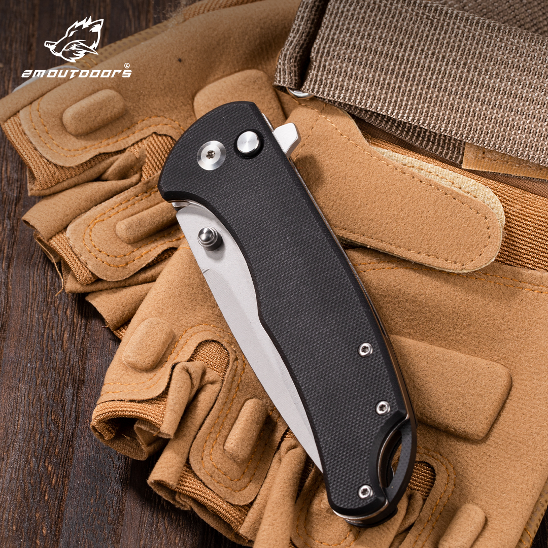 1PC Folding Knife, Outdoor Pocket Knife, 7cr15mov Steel, G10 Handle, CNC Fine Grinding Process, Bearing Lock, High Quality-for Fishing, Hiking, Survival, Gifts For Men And Women