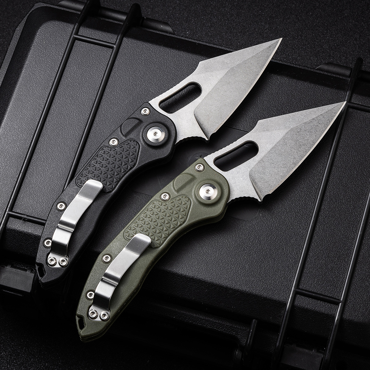 M390 Steel Folding Knife – Stitch STQ Style with Nylon-Fiberglass Handle, Sharp Lightweight EDC Tool for Camping, Hiking & Collectors