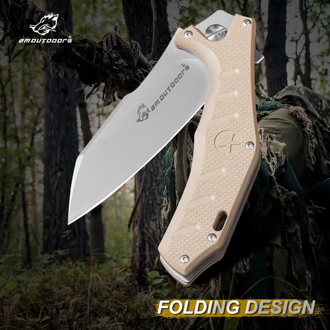 Folding Knife, Pocket Knife, EDC Multi-function Outdoor Tool Knife, D2 Special Steel, G10 Non-slip Handle, For Fishing, Hiking, Survival, Gifts For Men And Women