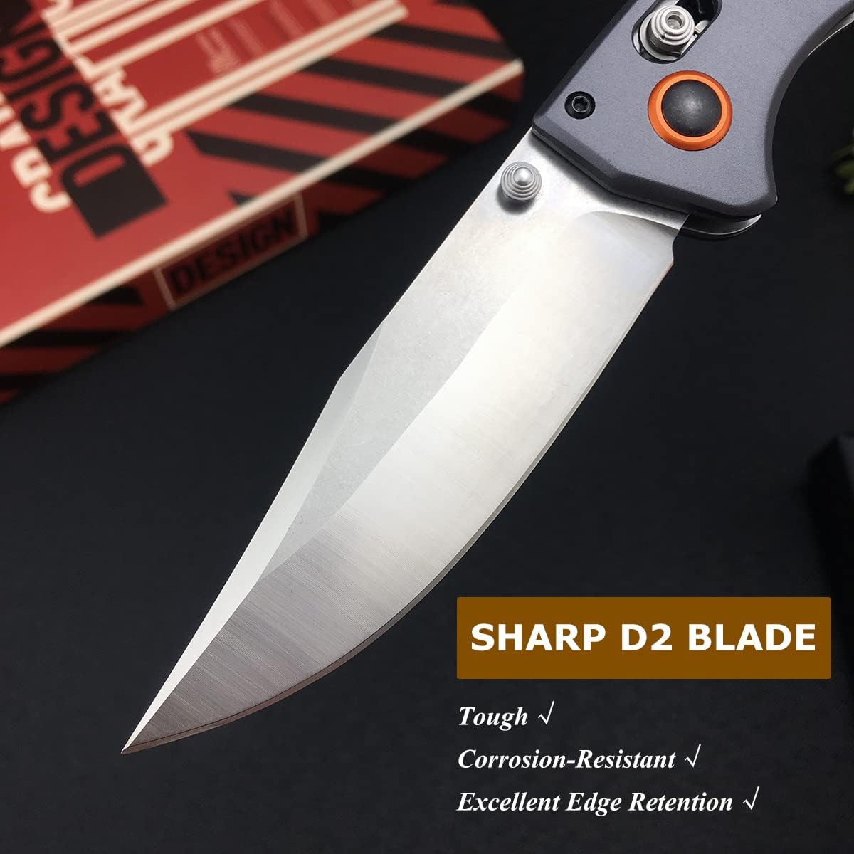 Outdoor folding knife, BM15080, hunting pocket knife, lock-axle knife with 3.7