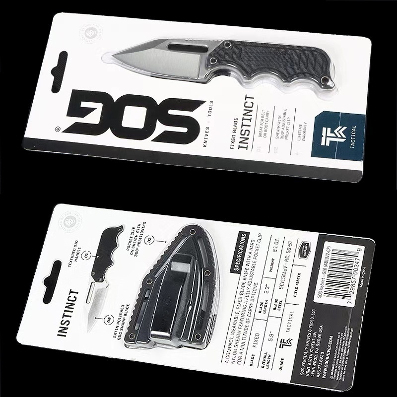 SOG Self-Defense Knife, Necklace Knife, Claw Knife, Portable Mini Self-Defense Knife with K-Sheath, Hunting Knife, Full Keel Survival Straight Knife, Created for Wilderness Adventure