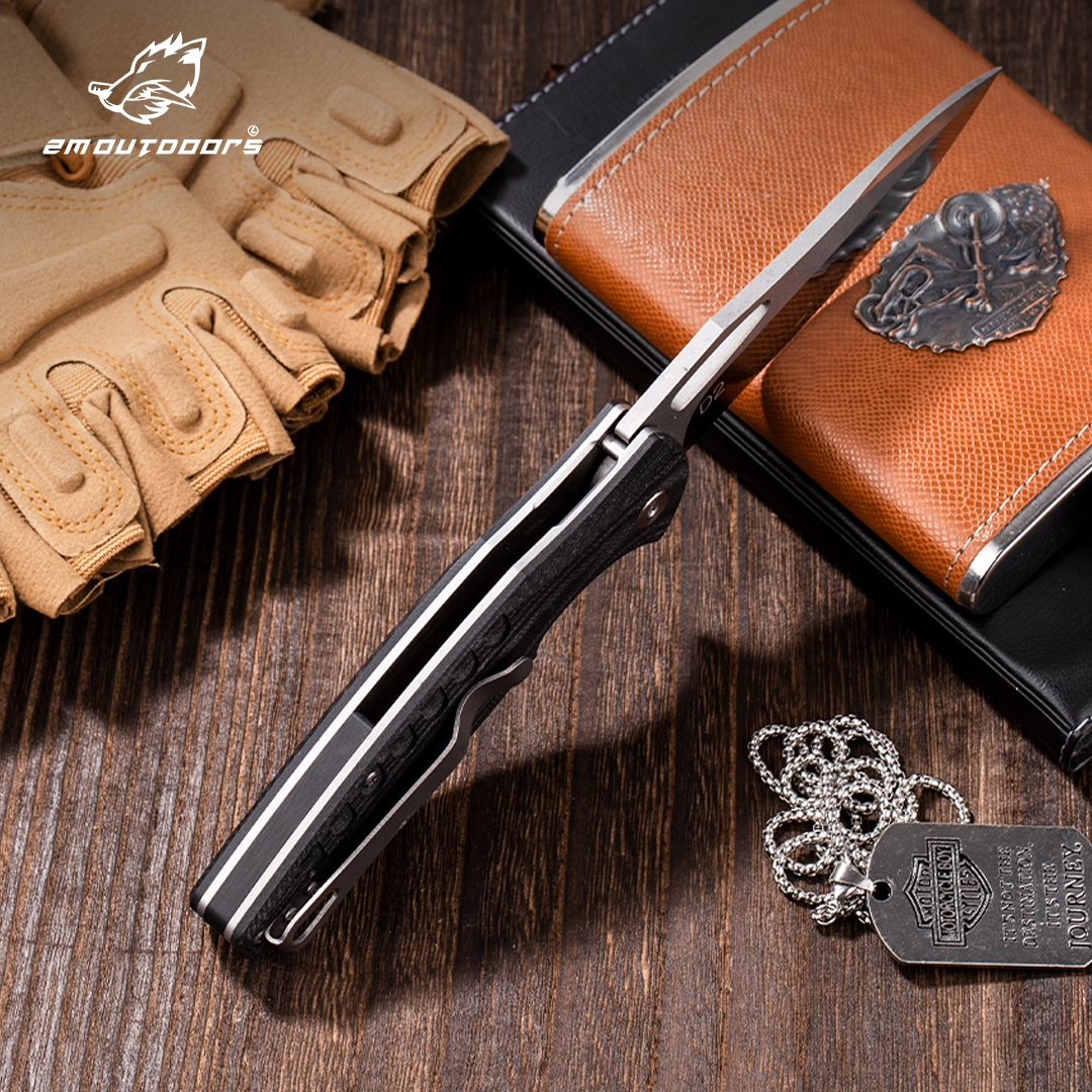 1PC Outdoor Folding Knife Kitchen Multi-purpose Knife Fruit Knife Adventure Knife, CNC Fine Grinding Process, D 2 Blade, G10 Non-slip Handle, Can Be Used For Hiking, Wilderness Survival, Camping And Other Outdoor Activities, Gifts