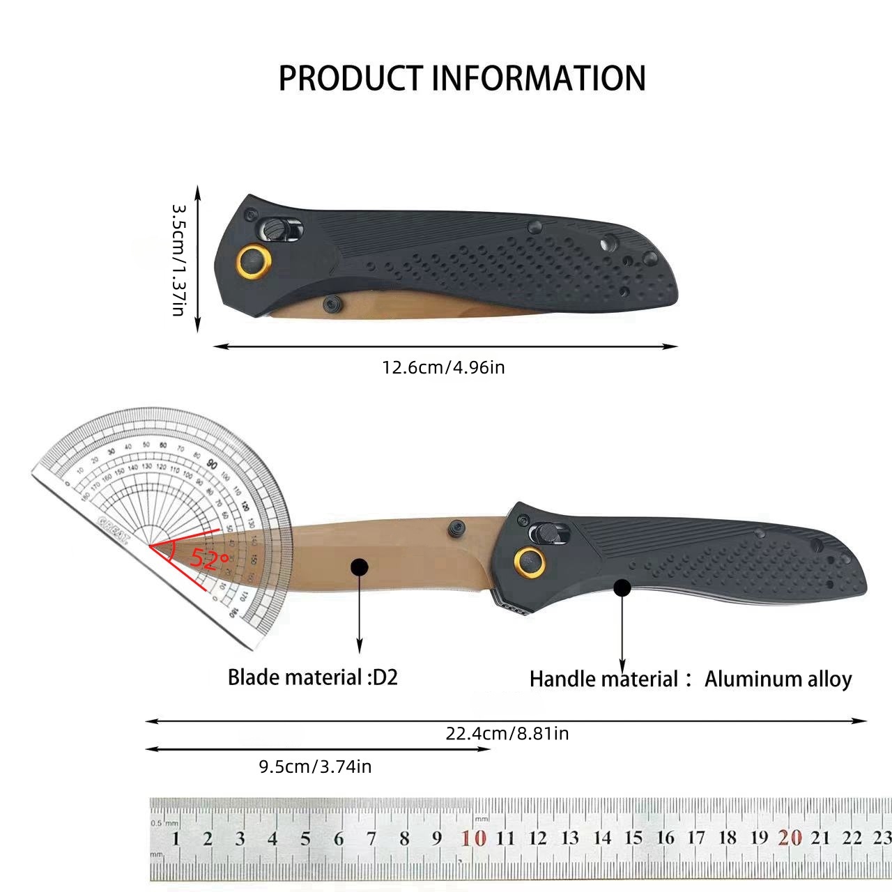 BM 710FE Multi-Purpose Folding Knife – CNC Fine Grind, Black Aviation-Aluminum Handle, 3.7