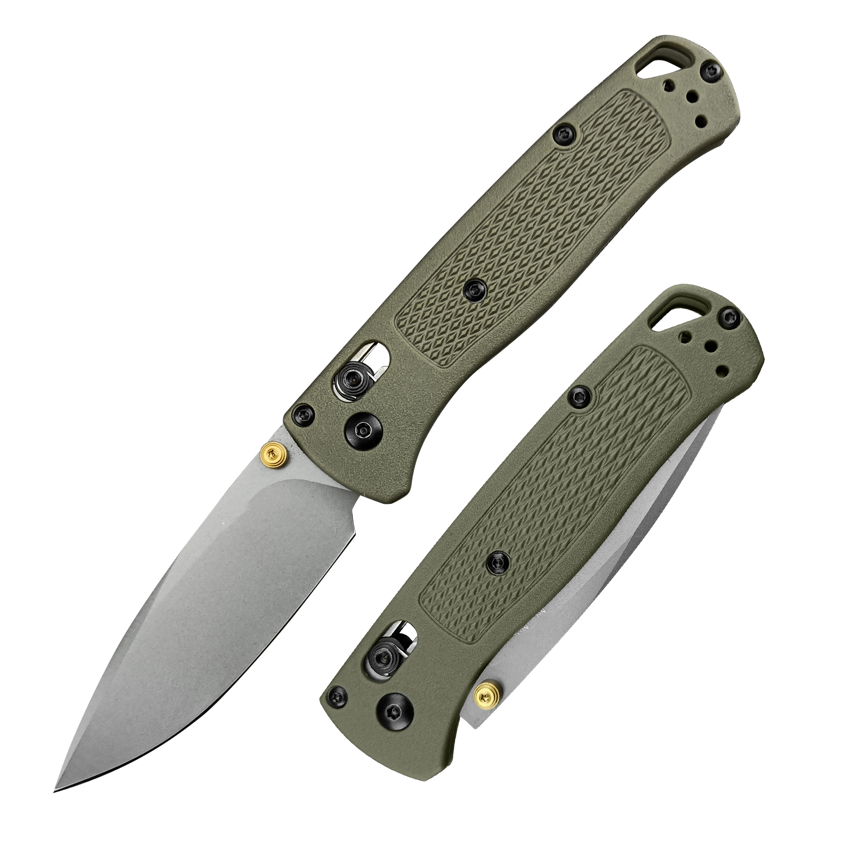 BM 535 Army Green Folding Pocket Knife – S30V Steel Blade, Manual Thumb-Open, GRN Handle, Secure Bearing Lock