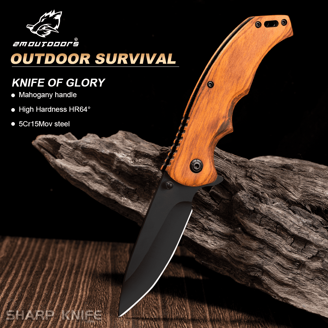 Outdoor Folding Knife Outdoor Convenient Knife High Hardness Stainless Steel Knife Outdoor Camping Knife, Convenient Fruit Knife, which can be used for outdoor activities such as mountaineering, hiking, wilderness survival, camping, etc