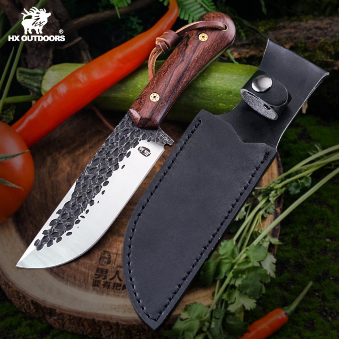 Outdoor Camping Knife Prey Handling Knife Outdoor Cleaver Wilderness Survival Knife Self-Defense Knife High Hardness Stainless Steel Knife Tactical Straight Knife
