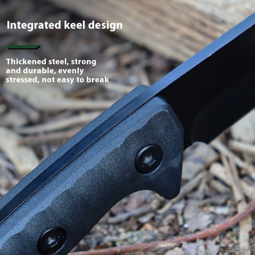 D2 Steel Outdoor Fixed Blade Knife – Full-Tang Design with Scabbard, Portable Multi-Purpose Tool for Camping, Bushcraft, and General Outdoor Use