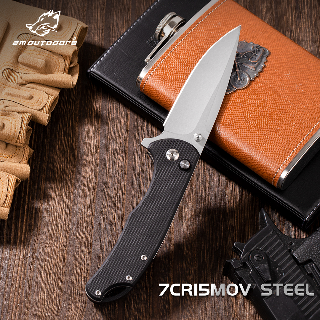 1PC Folding Knife, Outdoor Pocket Knife, 7cr15mov Steel, G10 Handle, CNC Fine Grinding Process, Bearing Lock, High Quality-for Fishing, Hiking, Survival, Gifts For Men And Women