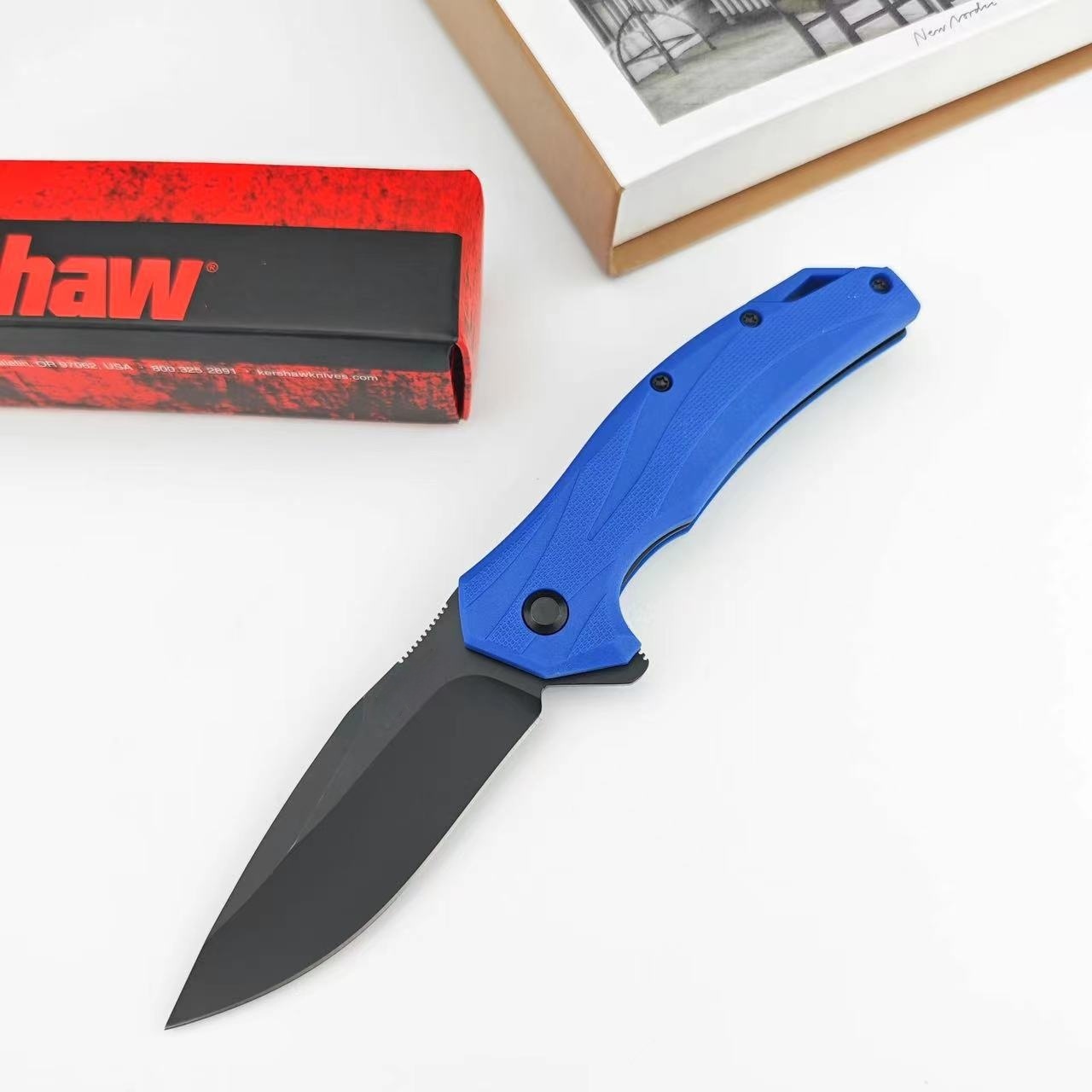 Multifunctional Hunting Folding Knife, Kershaw 1645 Folding Knife, 8Cr13Mov Blade, Nylon Fiber Handle, EDC Tools, Outdoor Camping, Fishing, Hiking, Survival, Gifts for Men and Women