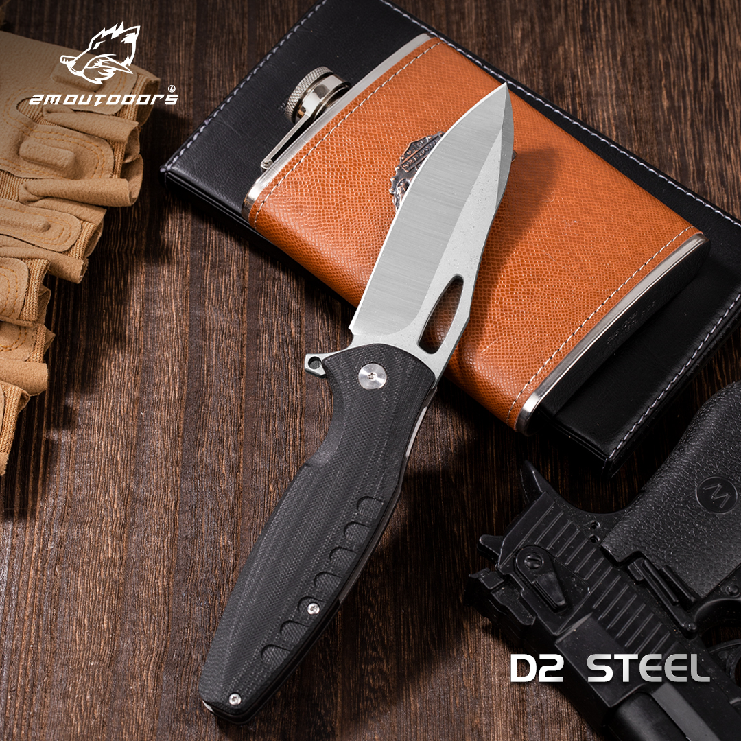 1PC Outdoor Folding Knife Kitchen Multi-purpose Knife Fruit Knife Adventure Knife, CNC Fine Grinding Process, D 2 Blade, G10 Non-slip Handle, Can Be Used For Hiking, Wilderness Survival, Camping And Other Outdoor Activities, Gifts