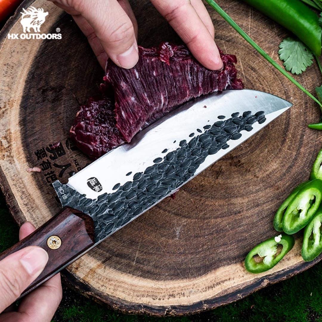 Outdoor Camping Knife Prey Handling Knife Outdoor Cleaver Wilderness Survival Knife Self-Defense Knife High Hardness Stainless Steel Knife Tactical Straight Knife